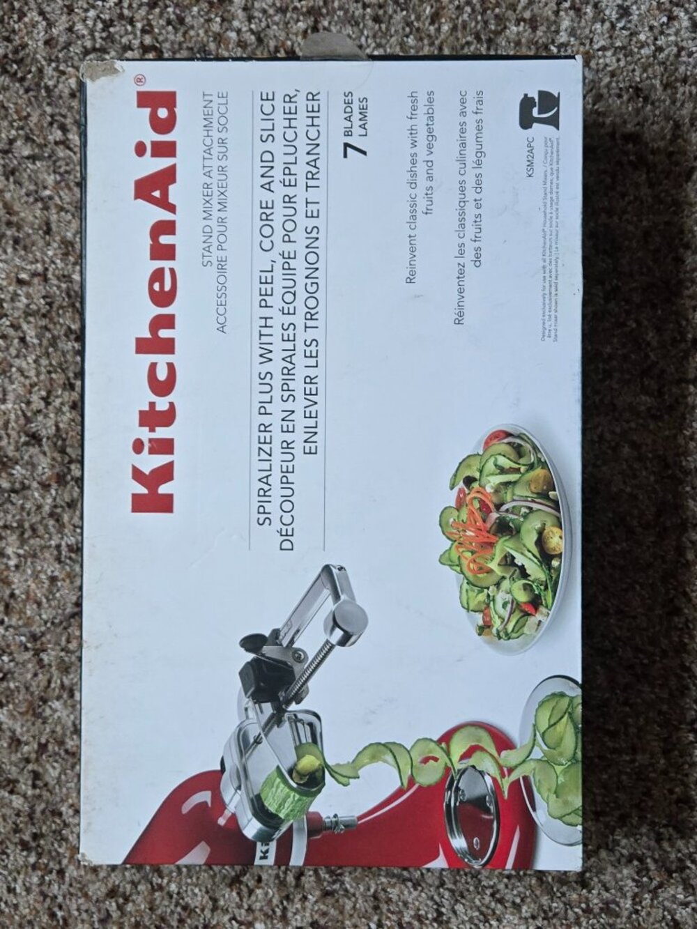 KitchenAid 7 Blade Spiralizer Plus with Peel, Core and Slice - KSM2APC
